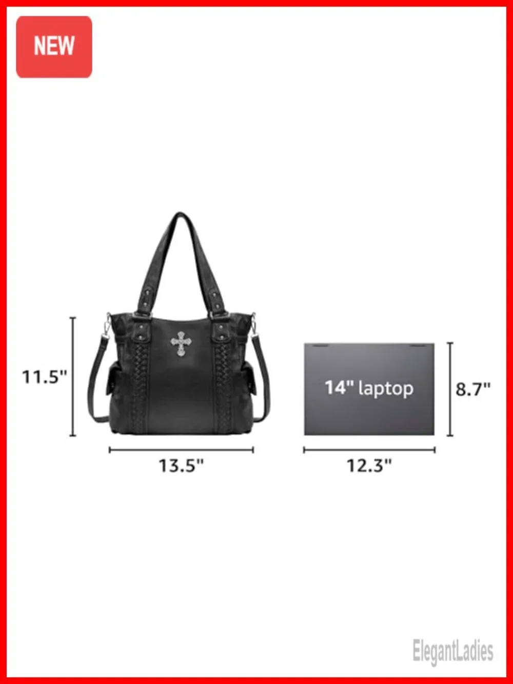 Western Hobo Bag with Crossbody Strap, Faux Leather Tote for Women, Large